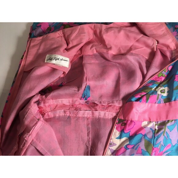 Vintage 1960s MCM Hostess Dress Saks Fifth Avenue Long Maxi Floral Size 11 - Picture 9 of 12